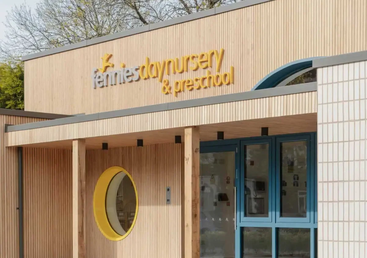Campbell and Co Architects — Nursery design London, Raynes Park, exterior view of converted former surgery building